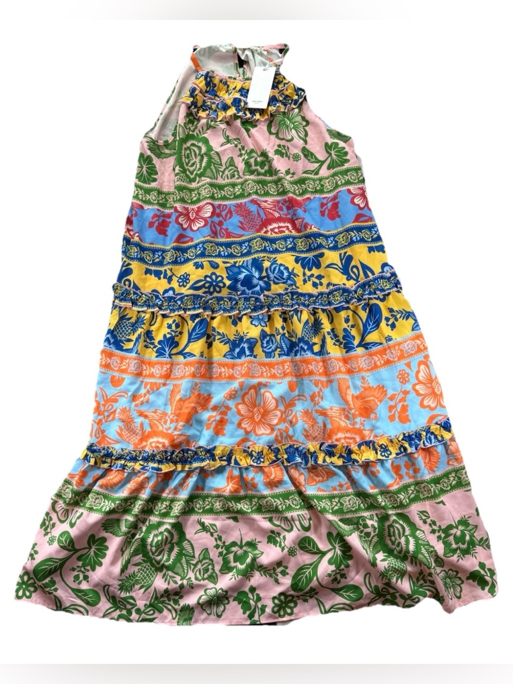 Grace Karin NWT Floral Tropical Maxi Dress Women's Large Pockets Beach Vacation